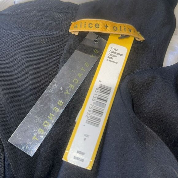 NWT Alice + Olivia Luna Leather-Top Maxi Dress Size 8 - Picture 13 of 14